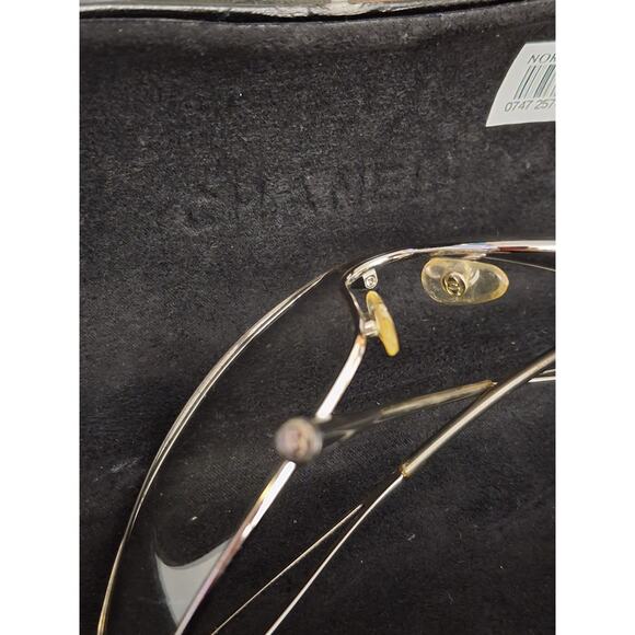 Chanel Sunglasses Womens One Size Silver Rimless Shield Gradient CC Logo Wrap - Picture 8 of 11